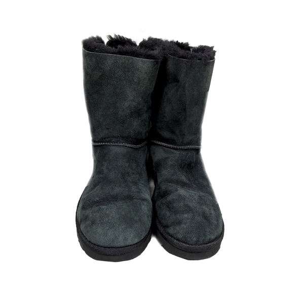 *SOLD*UGG - Black Suede Womens Size 11 Bailey Bow II Boots - Picture 8 of 13